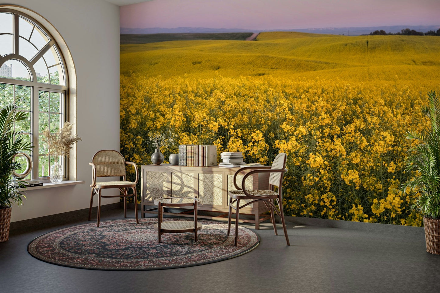 The design evokes a sense of natural beauty, warmth, and joy.
