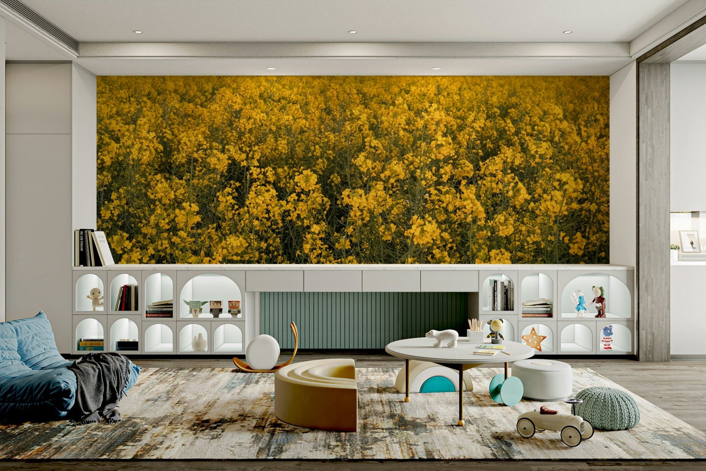 Suitable for a living room, dining area, or a nature-inspired, cheerful interior.
