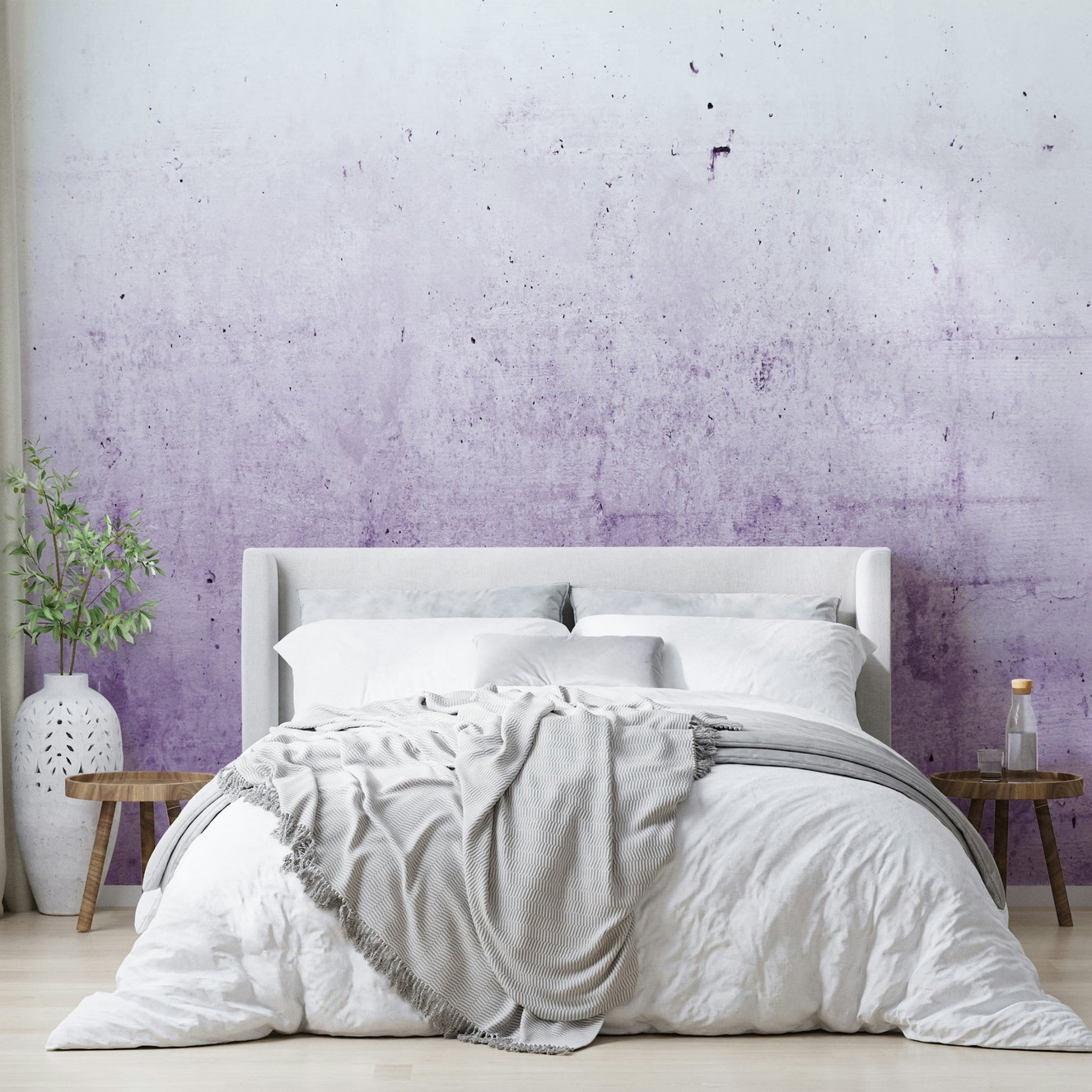 Radiant Orchid Ombre Concrete Wall Mural
