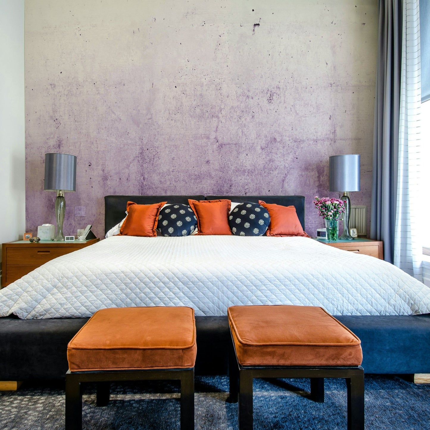 Radiant Orchid Ombre Concrete Wall Mural