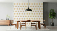 Radiant Sunburst Pattern Wallpaper focal point for a light room.