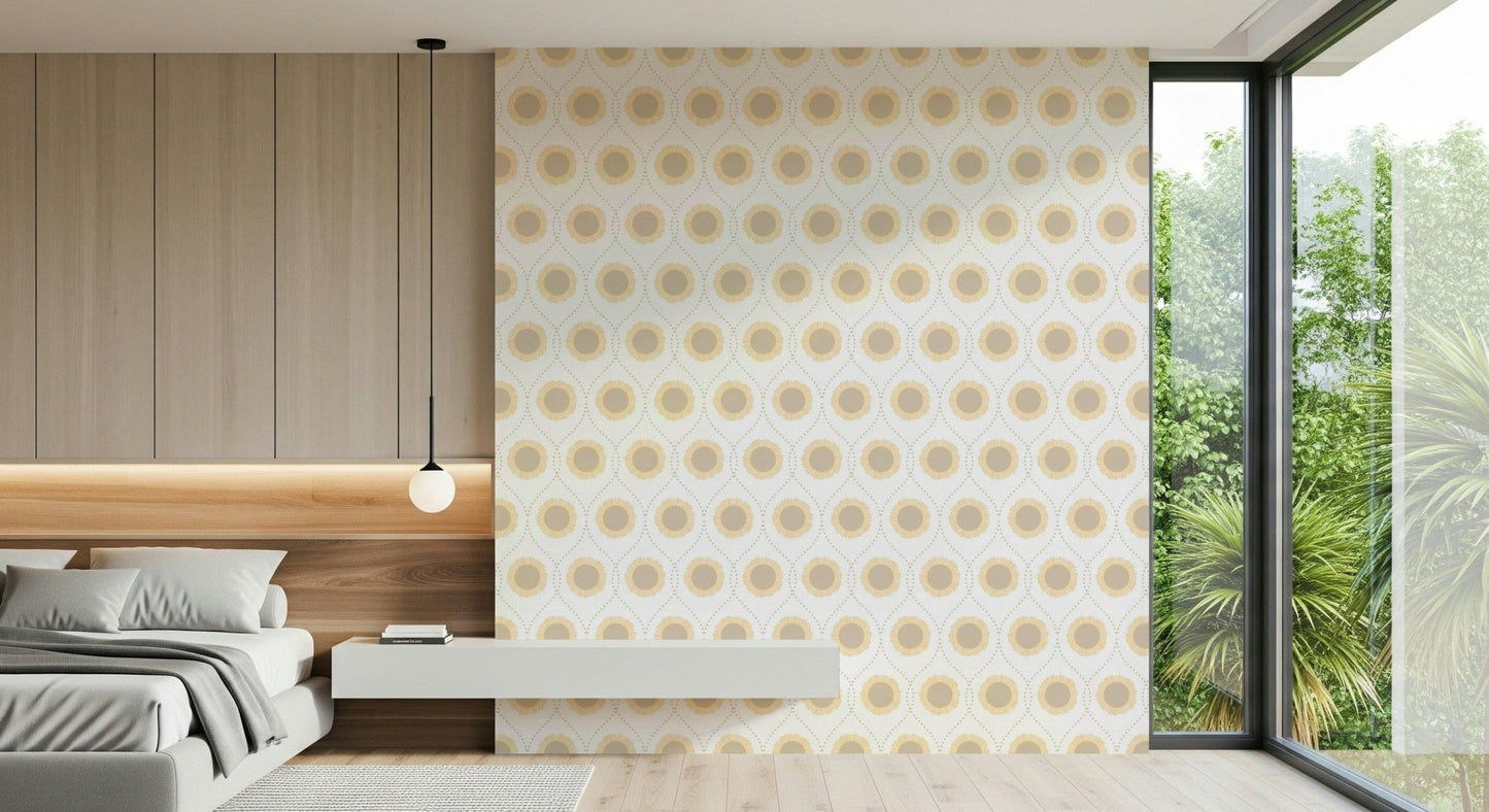 Geometric dot pattern of the Radiant Sunburst Pattern Wallpaper.