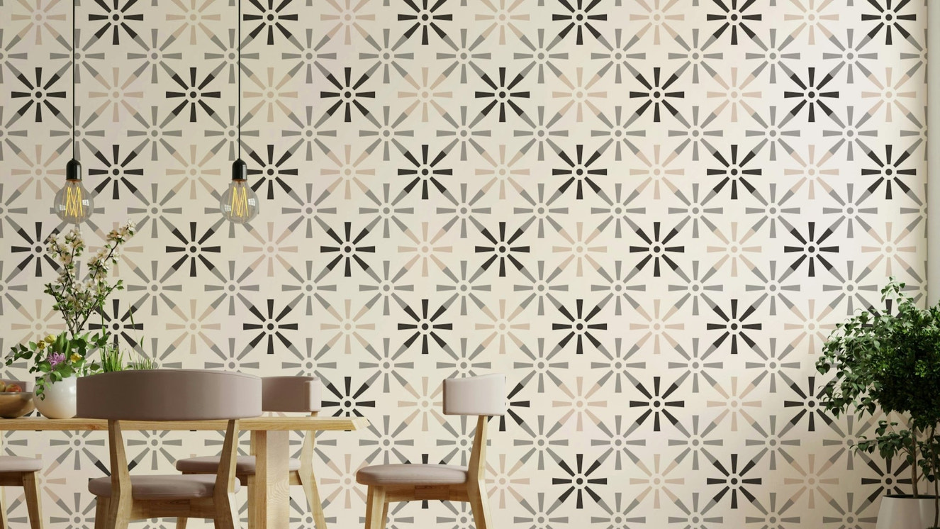 Modern geometric wallpaper for living rooms

