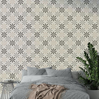 Geometric symmetry wallpaper in soft tones

