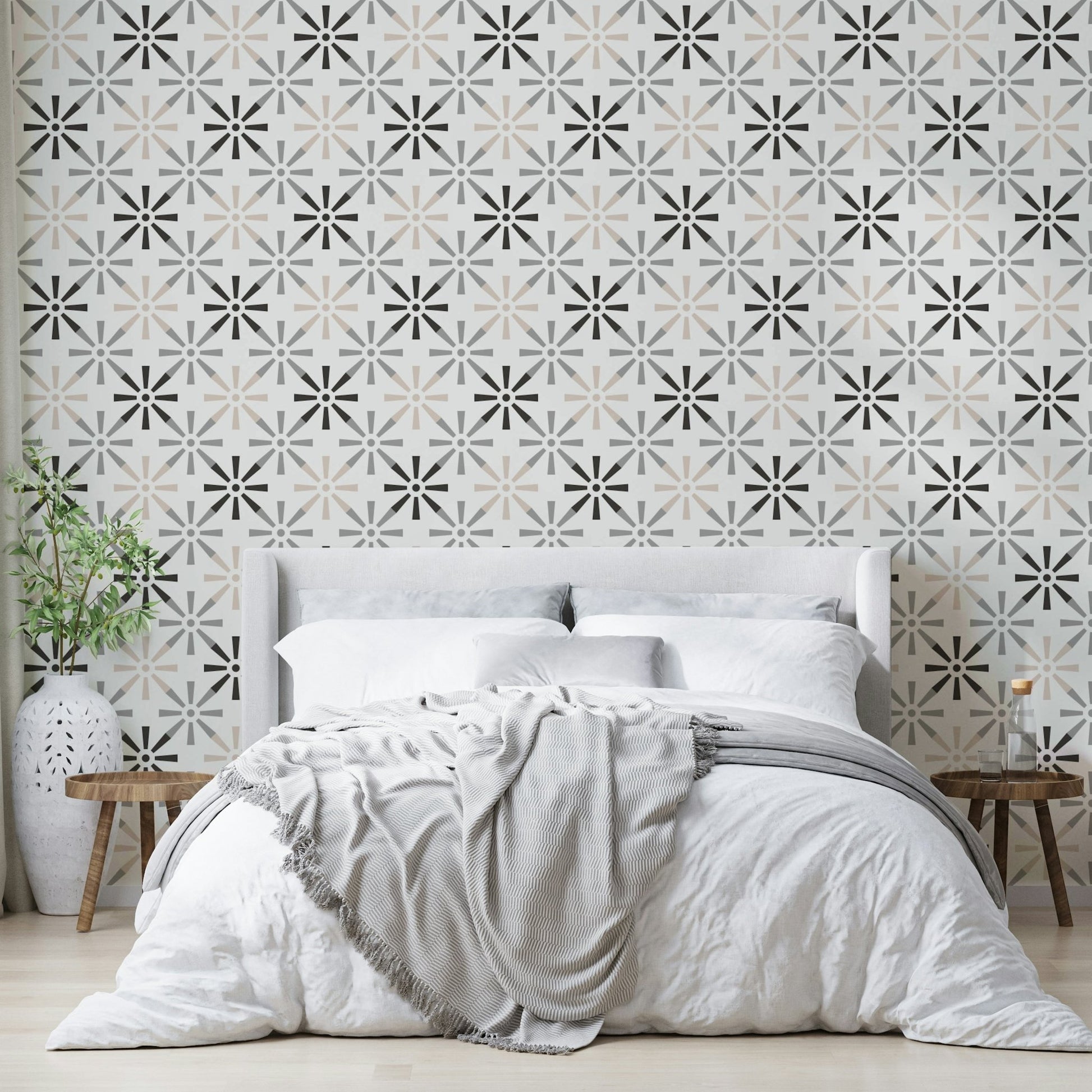 Abstract pattern mural for calm interiors

