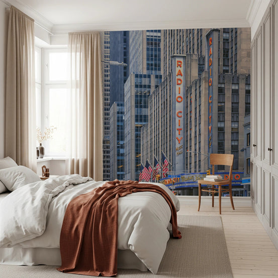 Radio City's Glow Wall Mural with city street view, GD8189