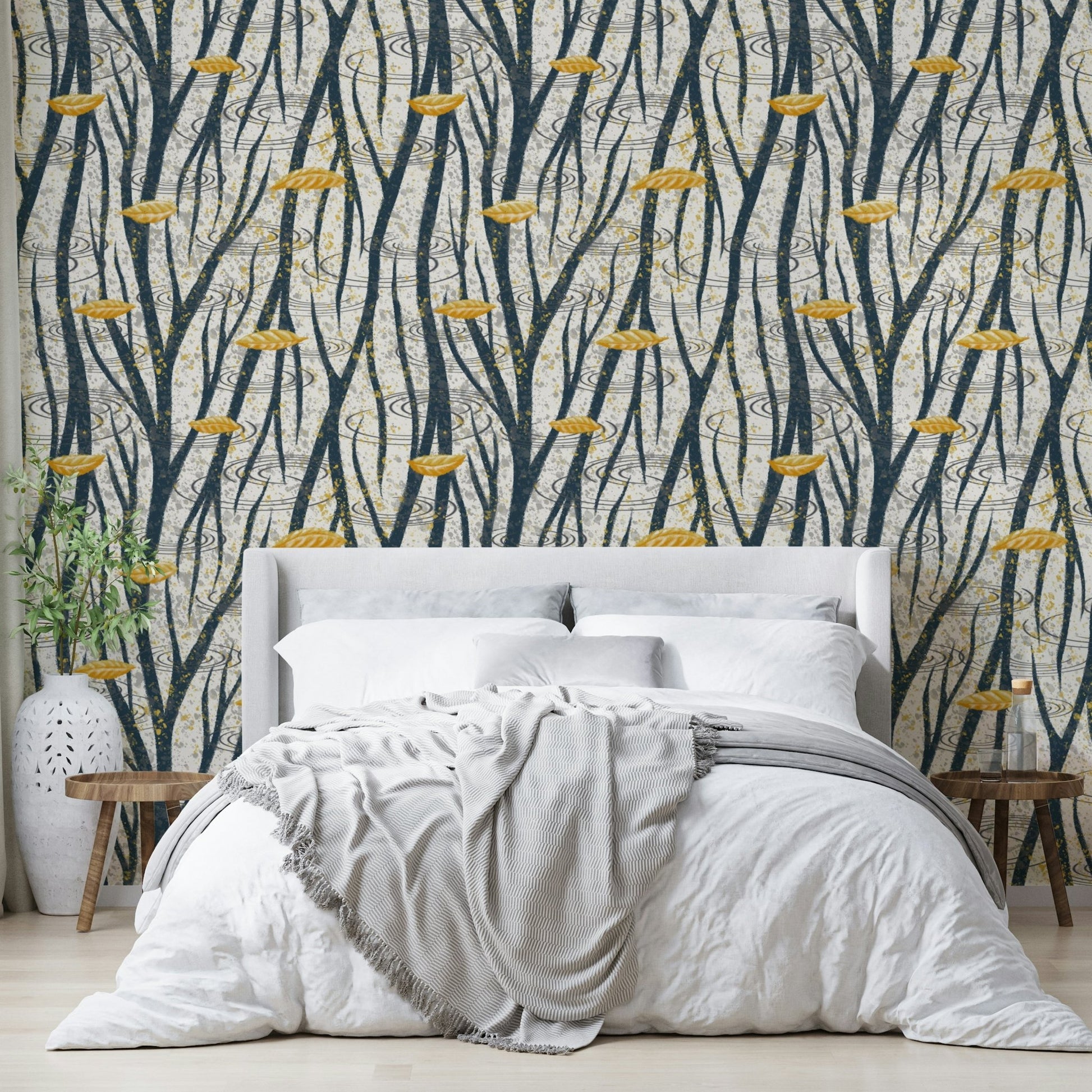 The design has a layered, artistic look with a sense of texture.

