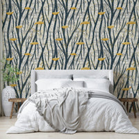 The design has a layered, artistic look with a sense of texture.

