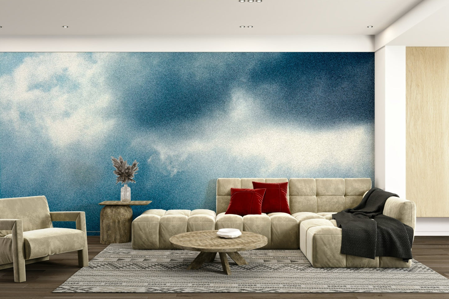 Peel-and-stick Rain Wall Mural in dark stormy tones GD4958
