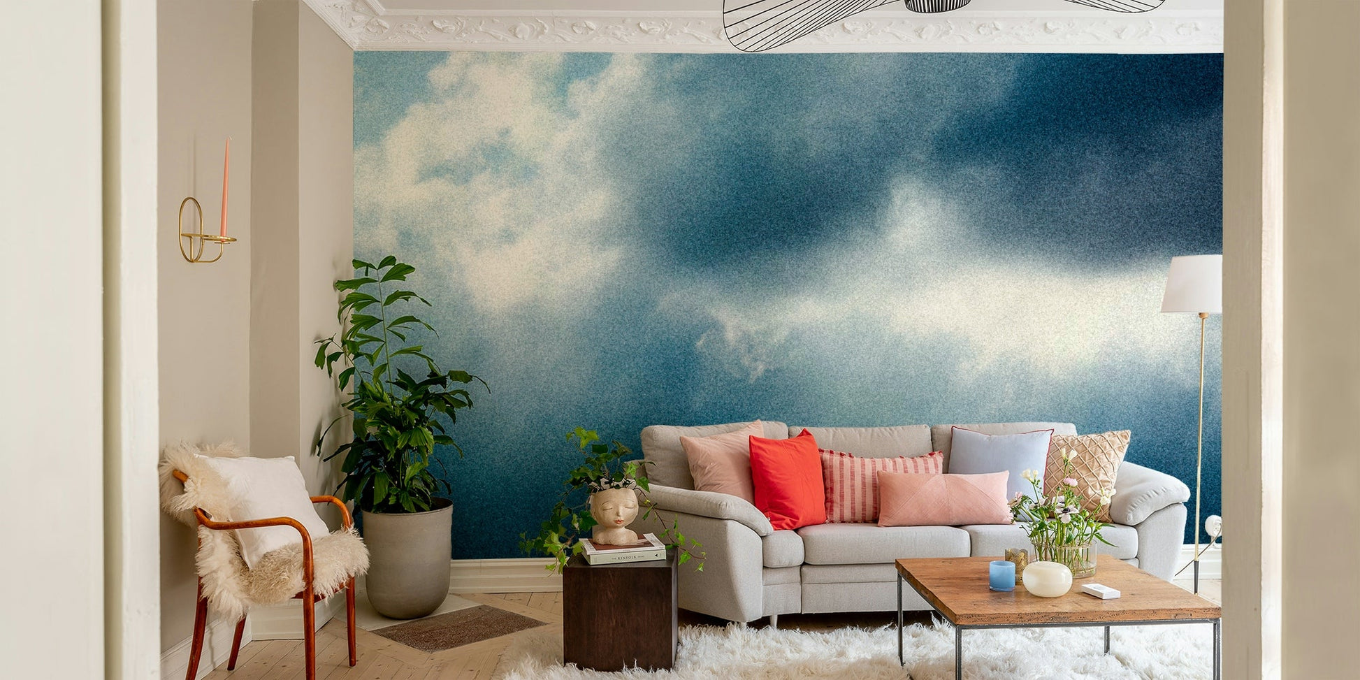 Hazy vapor streaks through a stormy backdrop, Rain Wall Mural GD4958
