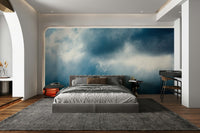 Brooding cloudscape in deep teal on Rain Wall Mural GD4958
