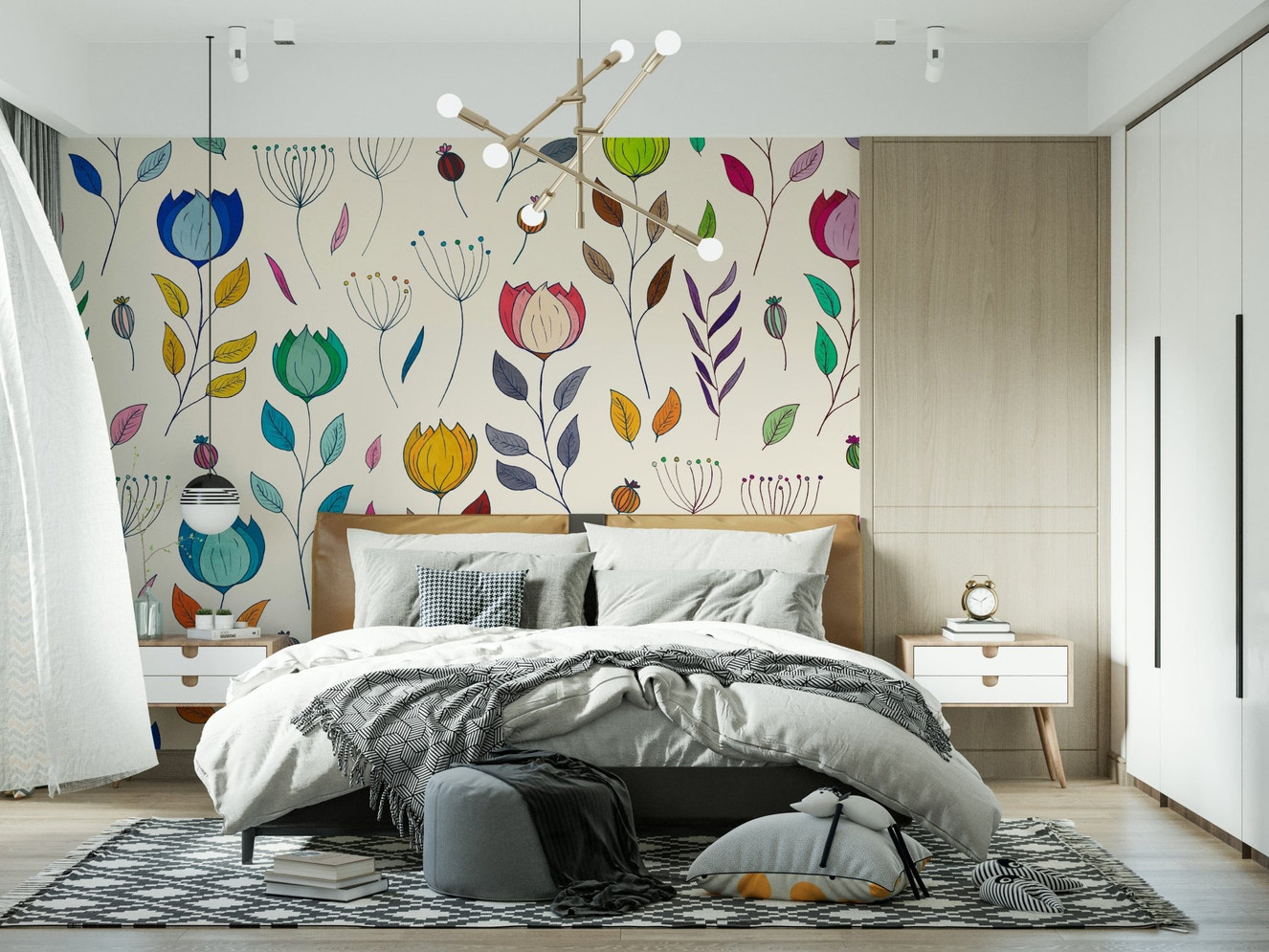 Rainbow Bloom Dance Wall Mural