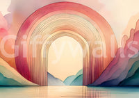 Create a bright space with Rainbow Dream Arches mural.


