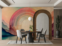 Rainbow Dream Arches mural bringing warmth to your walls

