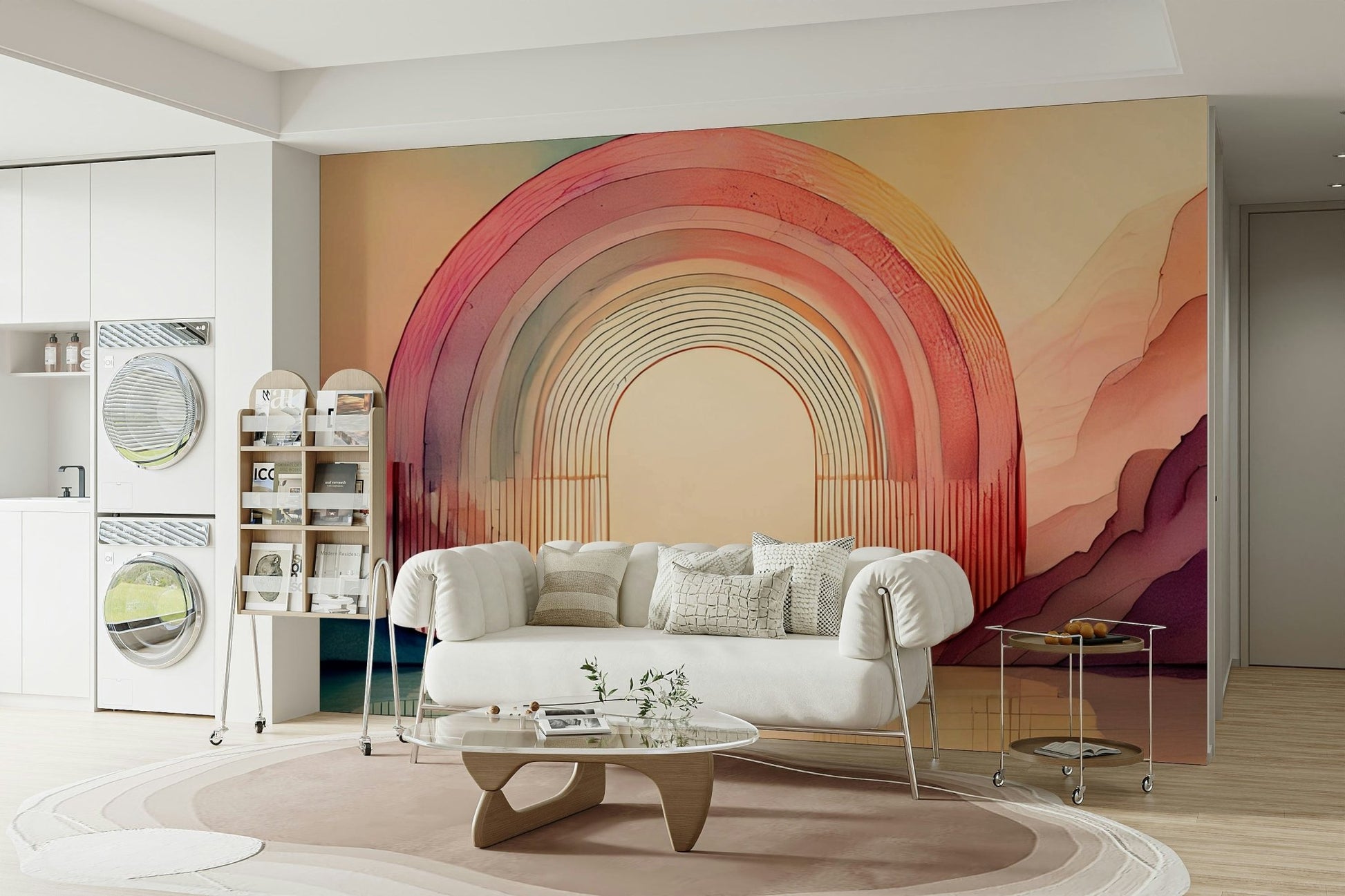 Bright and colorful Rainbow Dream Arches wall mural

