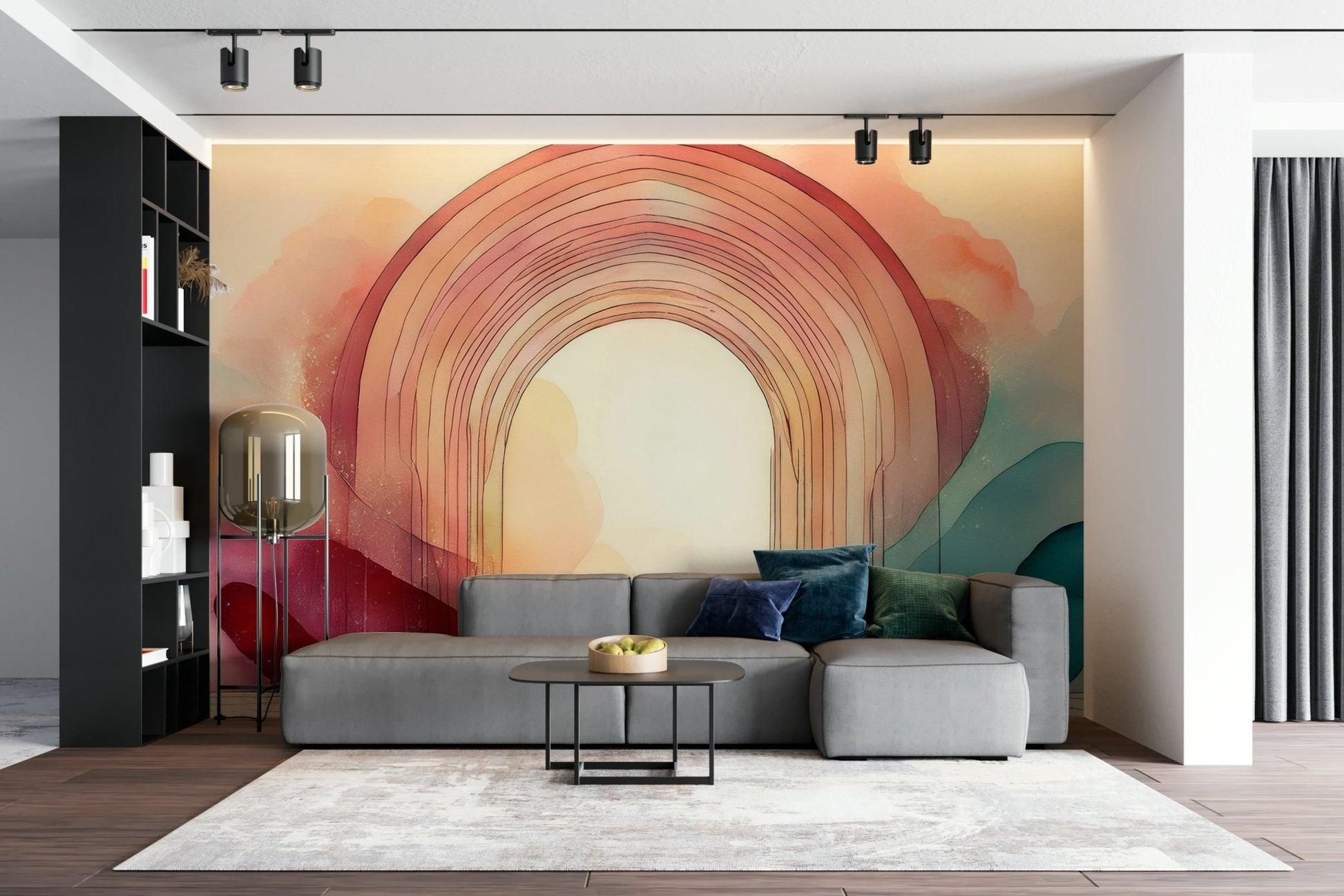 Modern Rainbow Dream Portal Wall Mural for vibrant decor.

