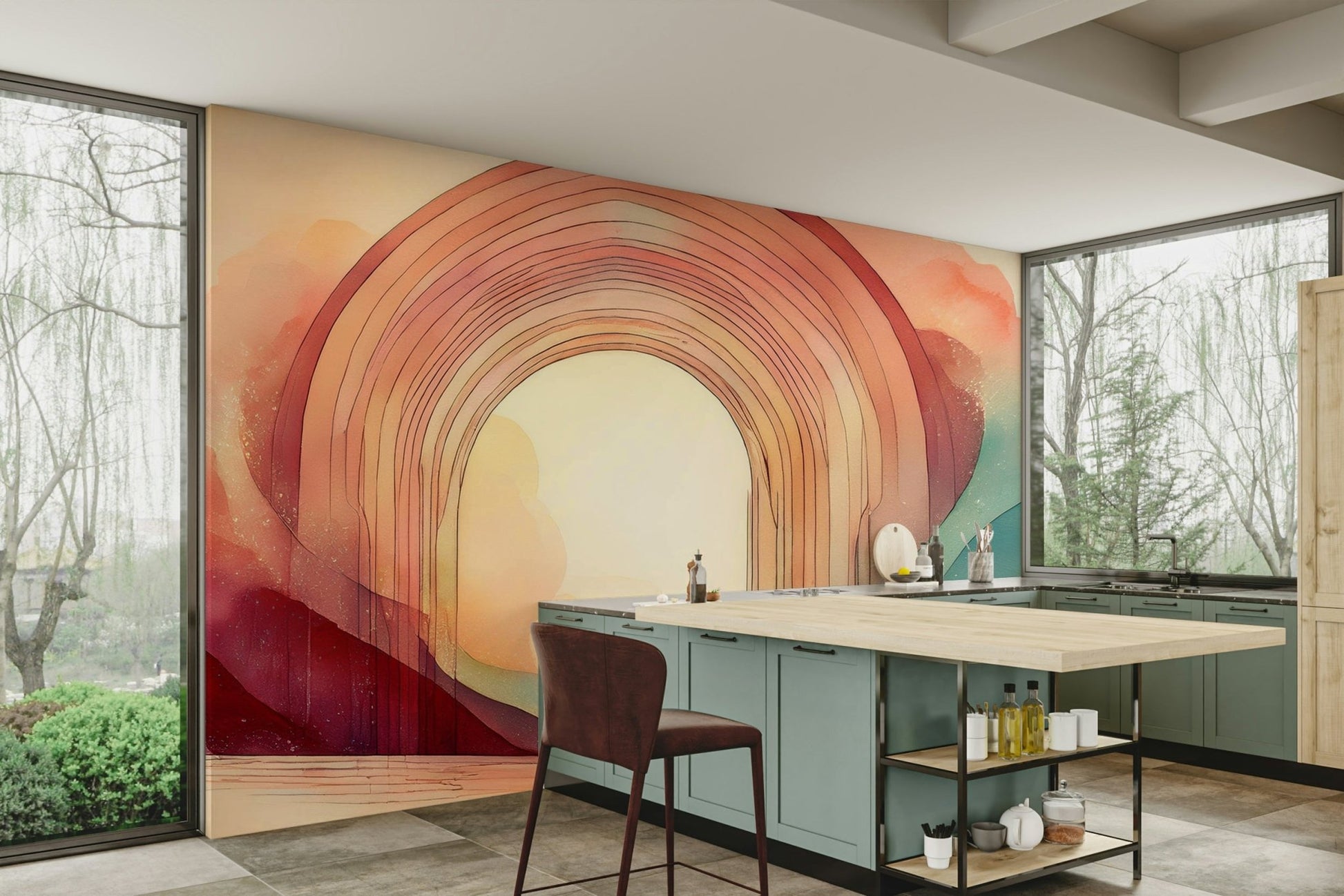 Bring color to your walls with Rainbow Dream Portal Mural.

