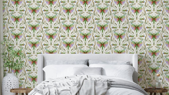 Rainbow Grasshopper Damask Light wallpaper detail GD661

