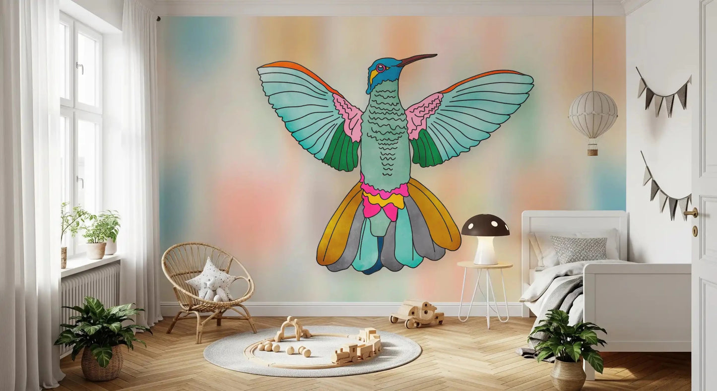 Rainbow hummingbird Wall MuralGD9137