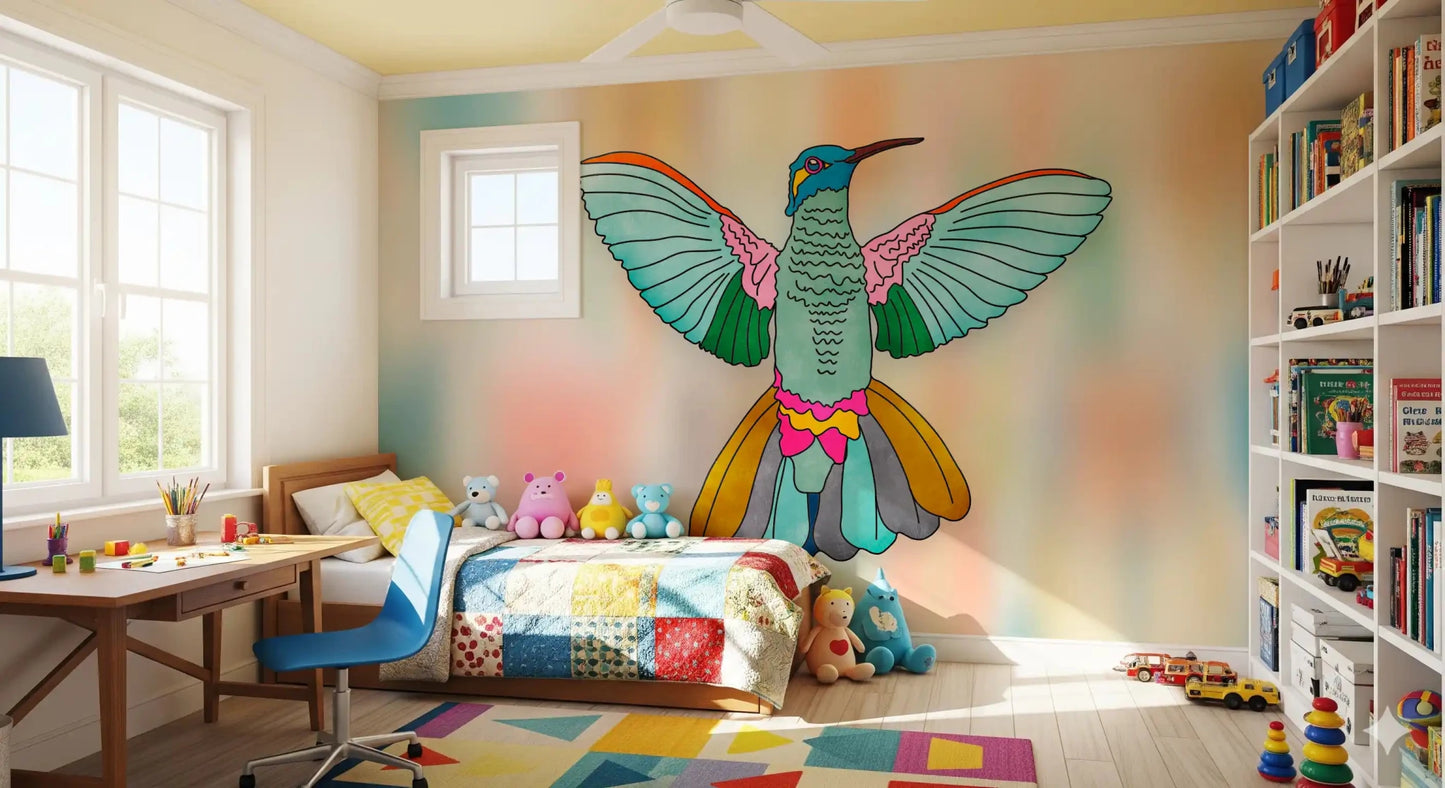 Rainbow hummingbird Wall MuralGD9137