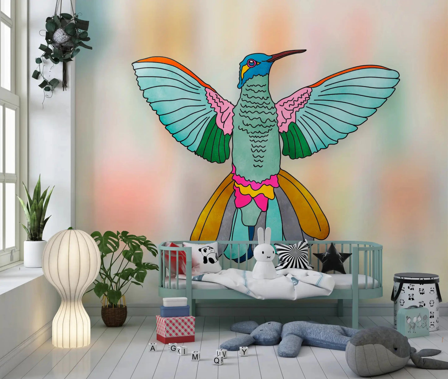 Rainbow hummingbird Wall MuralGD9137