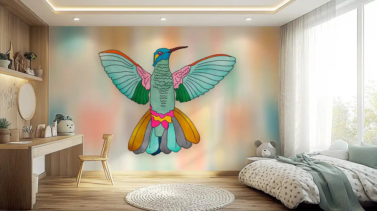 Rainbow hummingbird Wall MuralGD9137