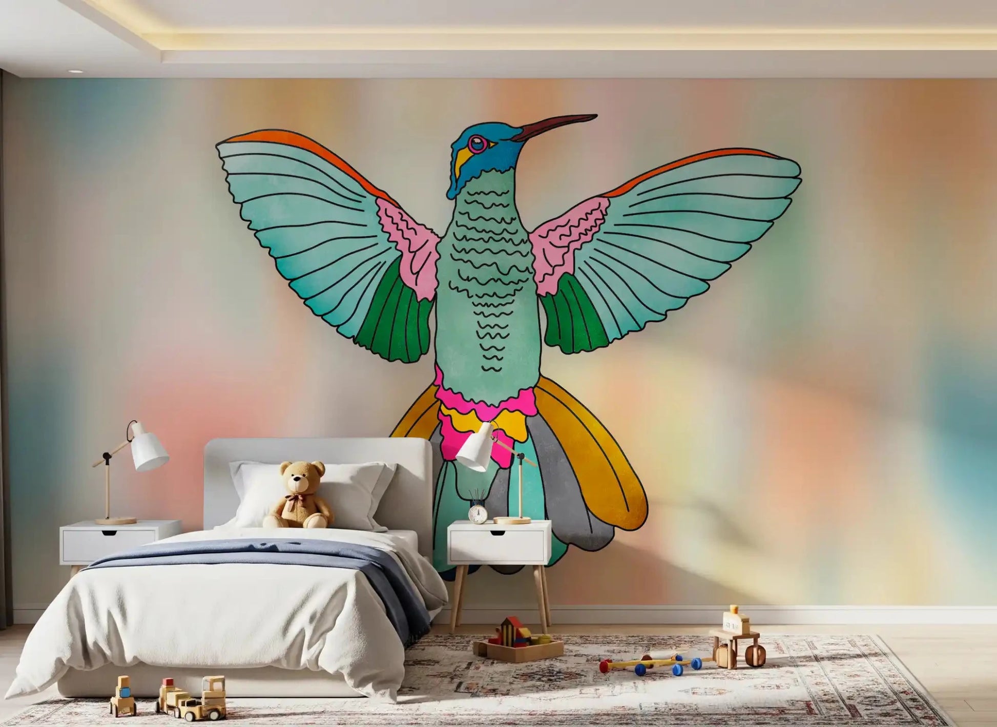 Rainbow hummingbird Wall MuralGD9137