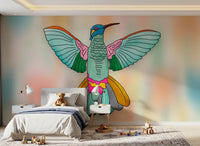 Rainbow hummingbird Wall MuralGD9137