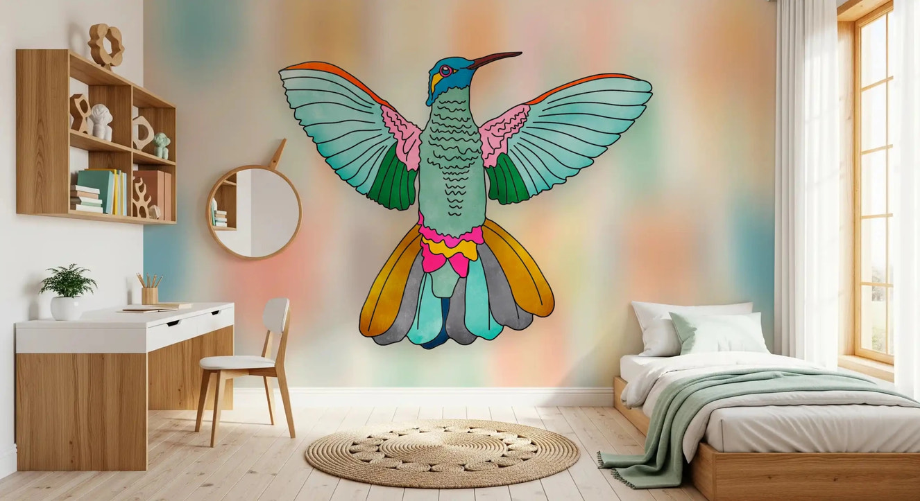 Rainbow hummingbird Wall MuralGD9137