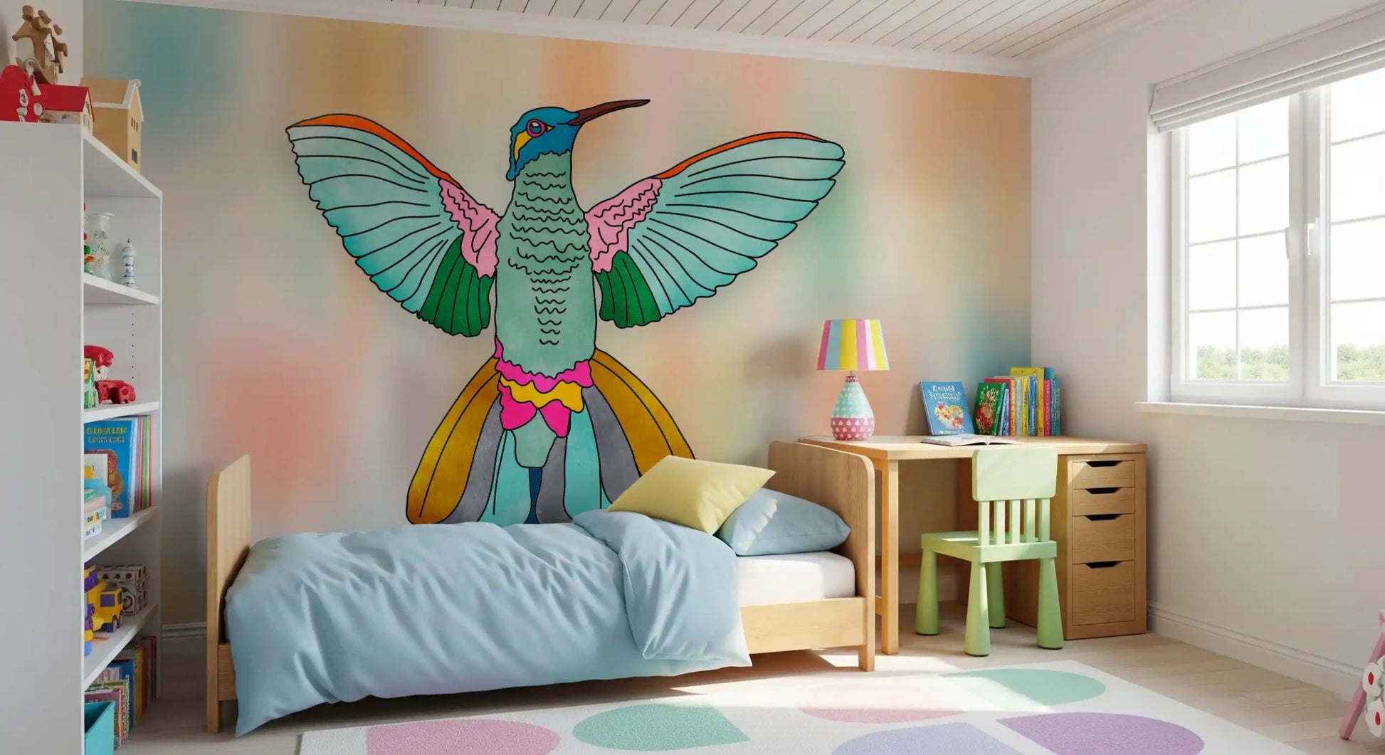 Rainbow hummingbird Wall MuralGD9137