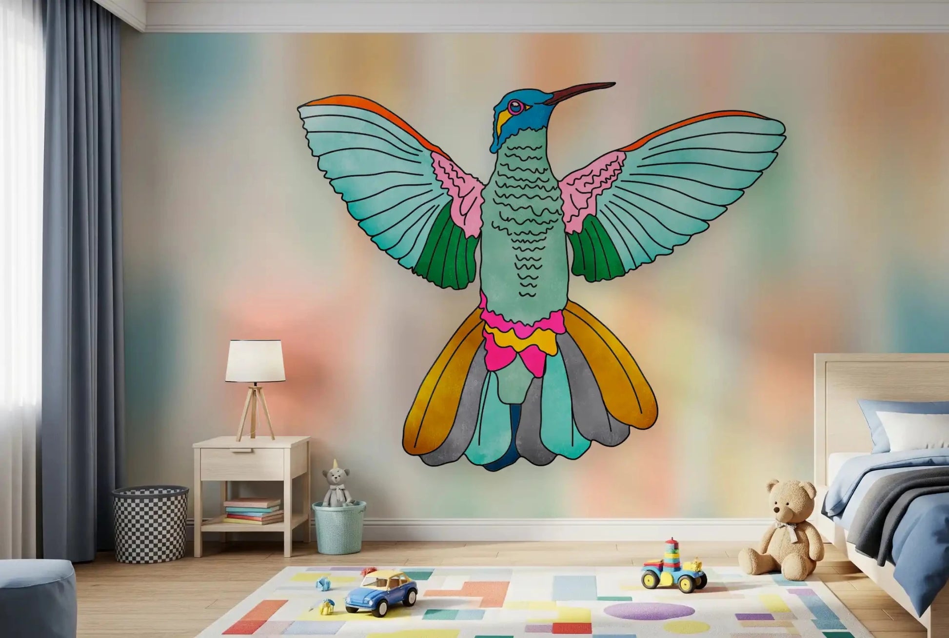 Rainbow hummingbird Wall MuralGD9137