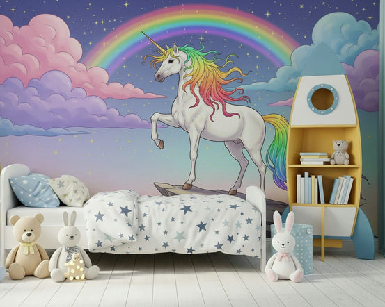 Rainbow Majesty wall mural with colourful rainbow landscape GD7308
