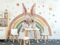 Rainbow Rabbit Nursery Wall Mural - Giffywalls, C115