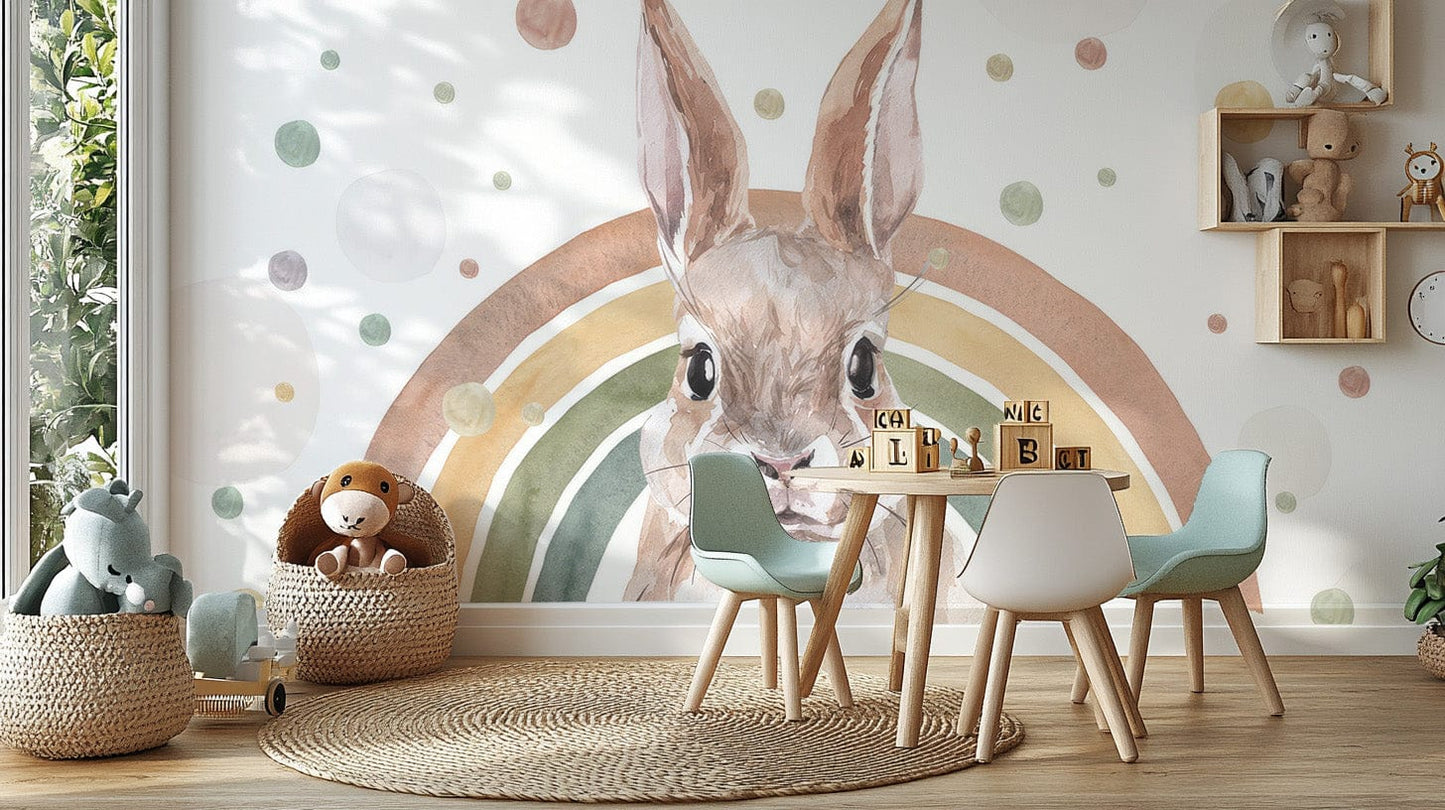 Adorable bunny wallpaper with pastel hues, C115