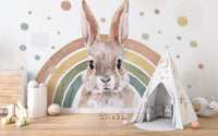 Rainbow Rabbit Nursery Wall Mural - Giffywalls, C115