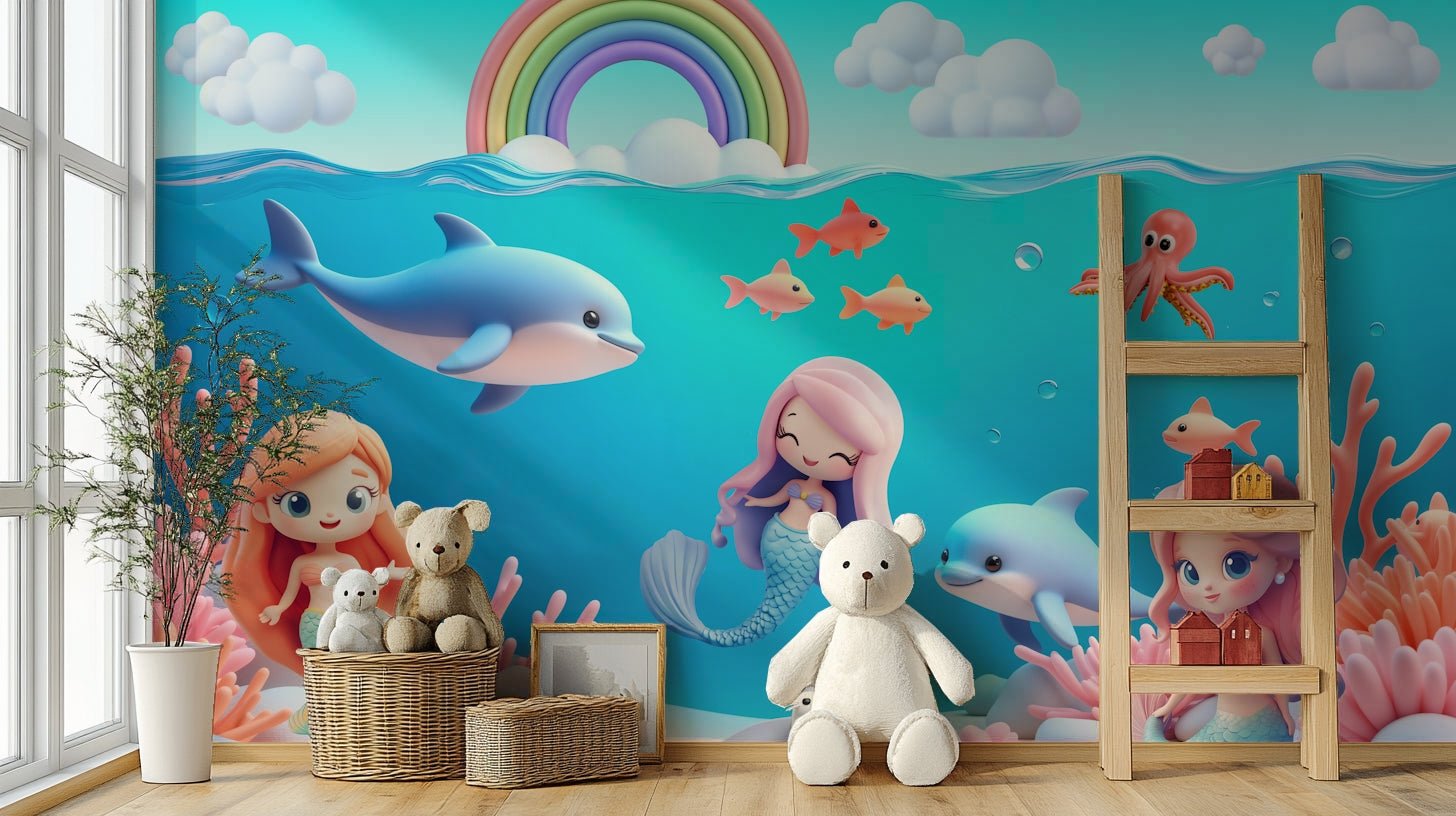 Serene underwater scene with gentle sea creatures

