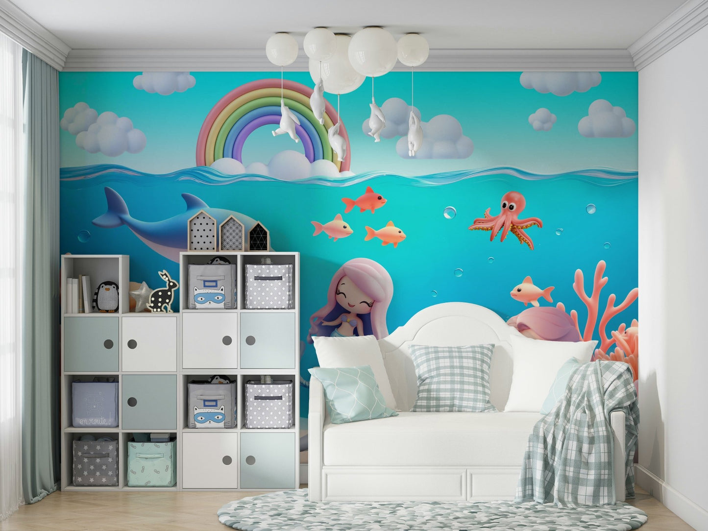 Wall decor showing a tranquil ocean view

