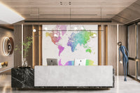 Vibrant rainbow world map wallpaper

