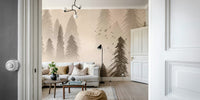 Rainforest mural in soft sepia shades GD089