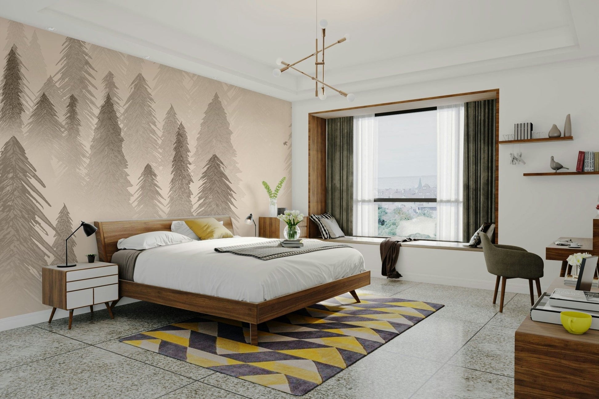 Sepia wallpaper with rainforest vibes GD089