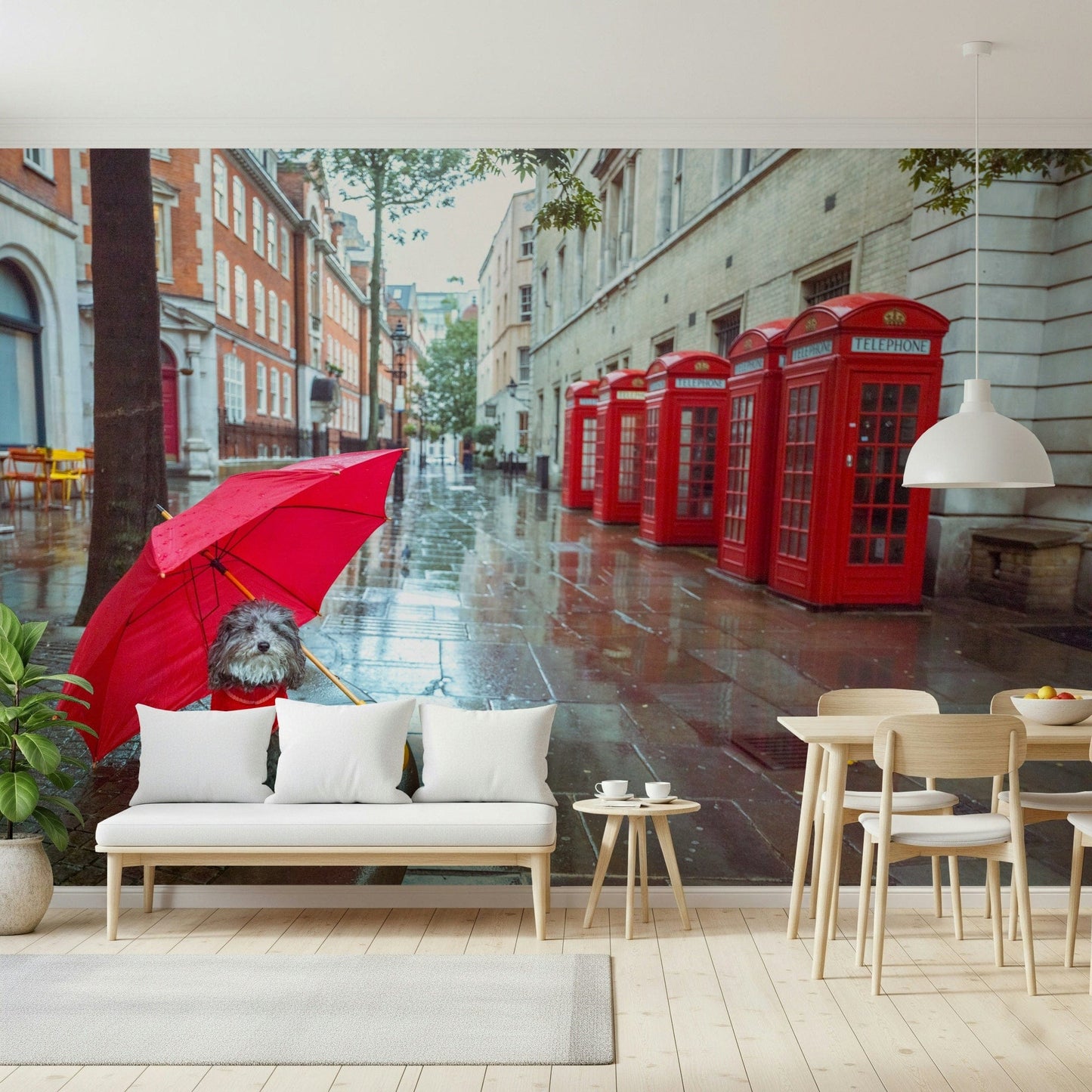 Rainy Day Pup Wall Mural