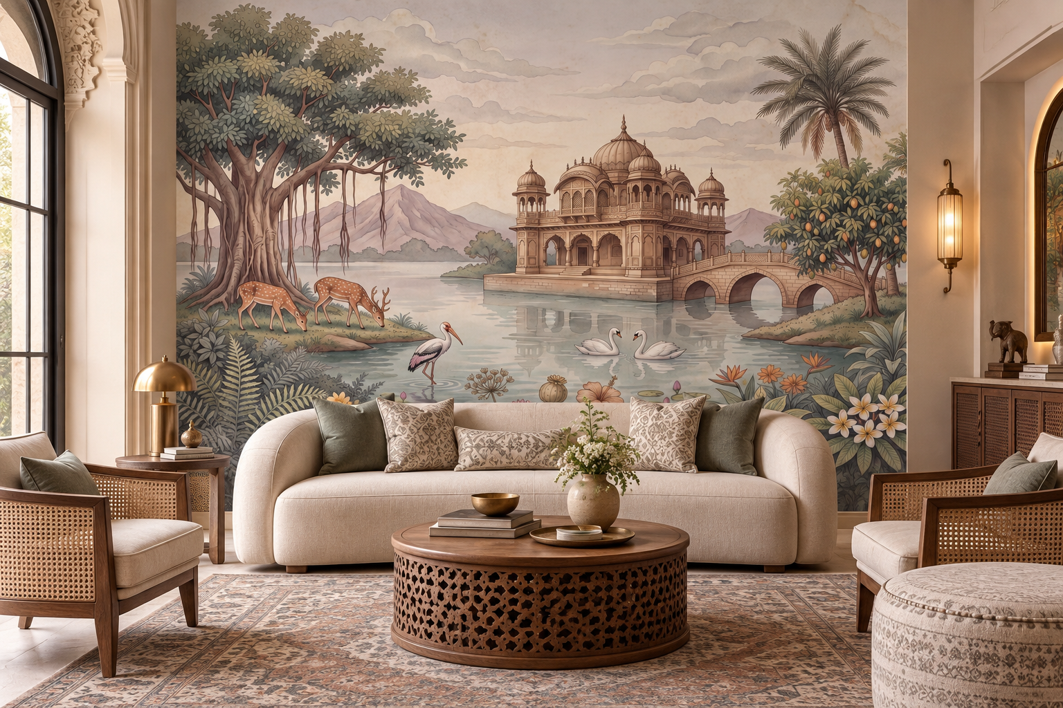 The Enchanted Lake Palace Wall Mural - RJM10