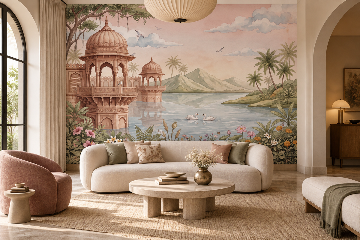 The Swan Lake Pavilion Wall Mural - RJM10
