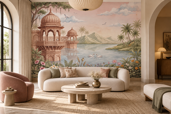 The Swan Lake Pavilion Wall Mural - RJM10