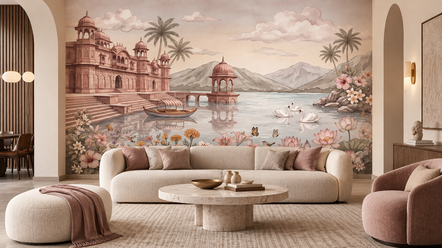 The Swan Lake Palace Wall Mural - RJM05