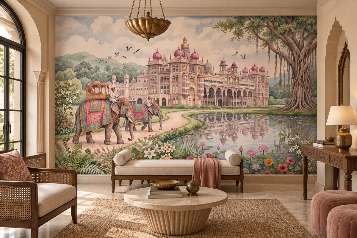 The Maharaja’s Lotus Garden Wall Mural - RJM06