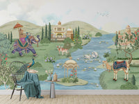 Indian Art Wallpaper with Wildlife
