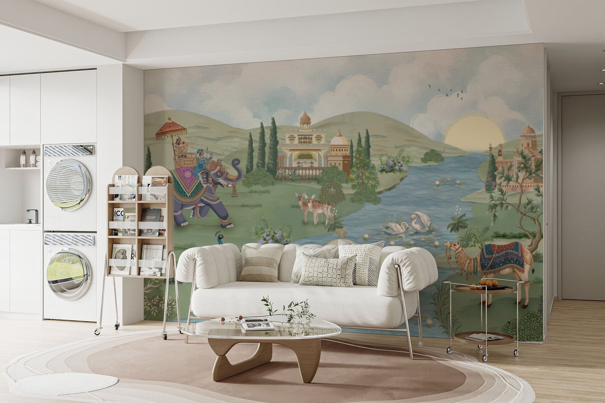 Royal Elephant and Peacock Wallpaper
