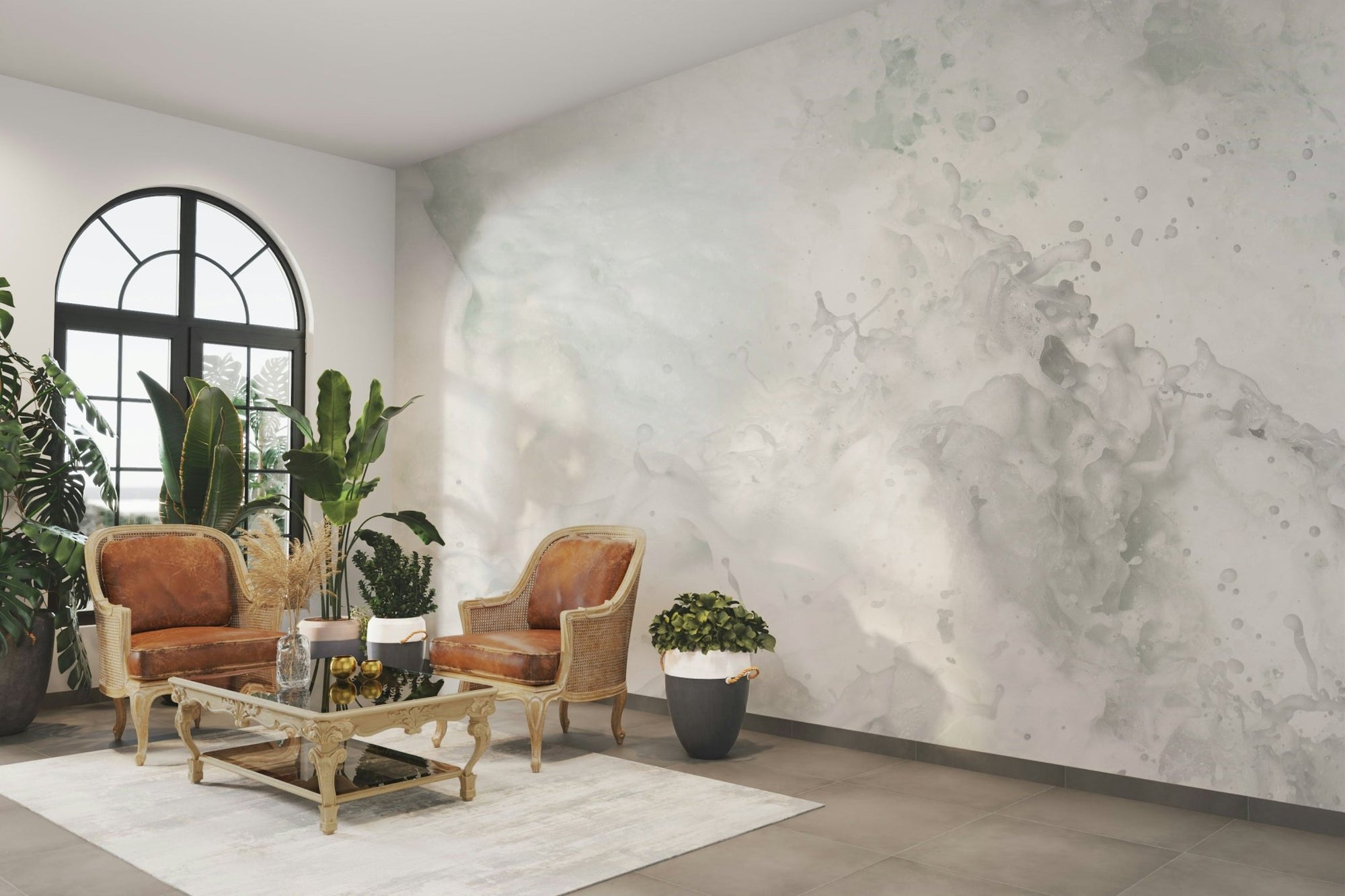 Random Chain I wall mural showing frothy white sea foam in close detail GD4936
