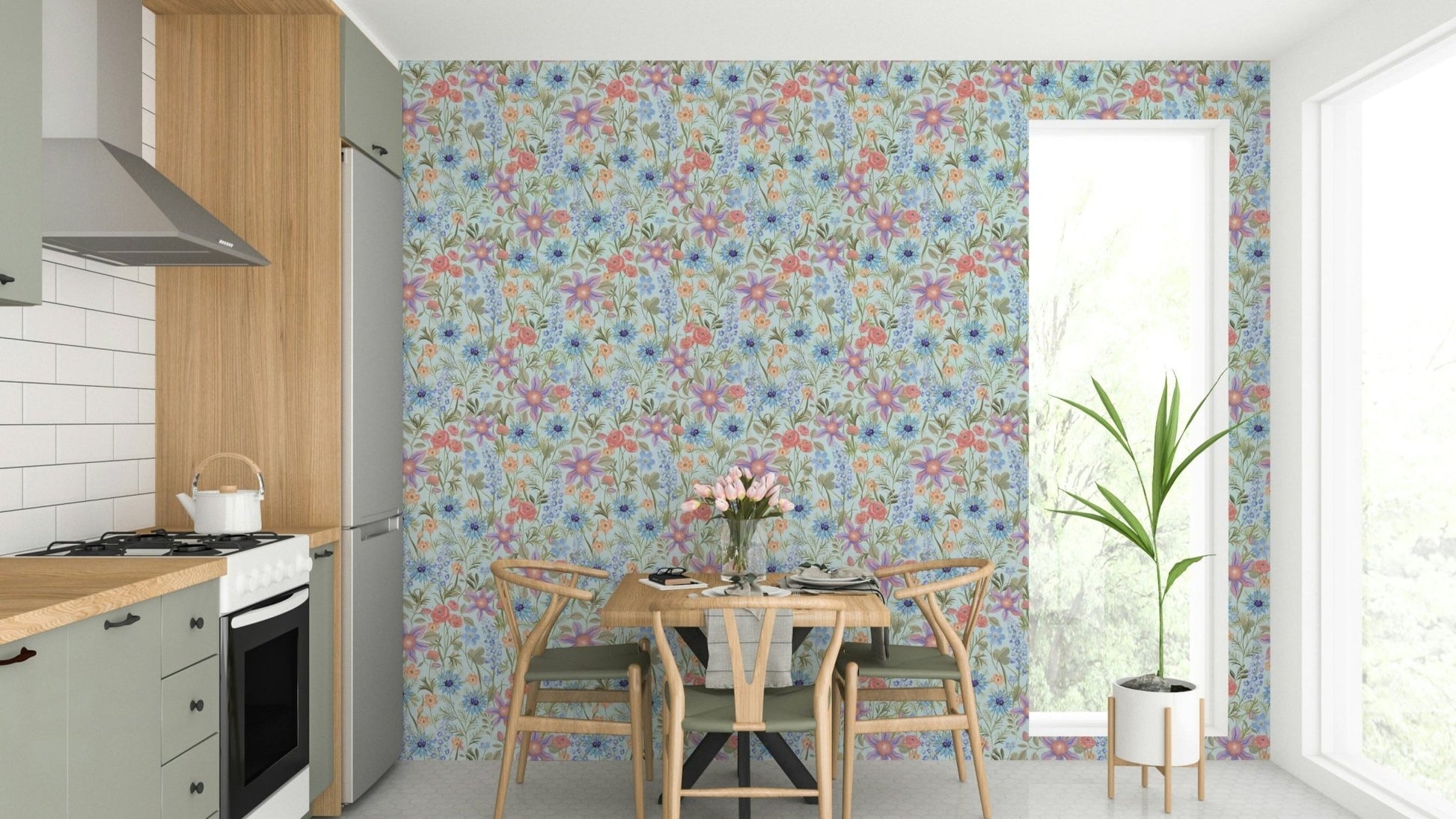 Ranunculaceae Retro Sky wallpaper detail

